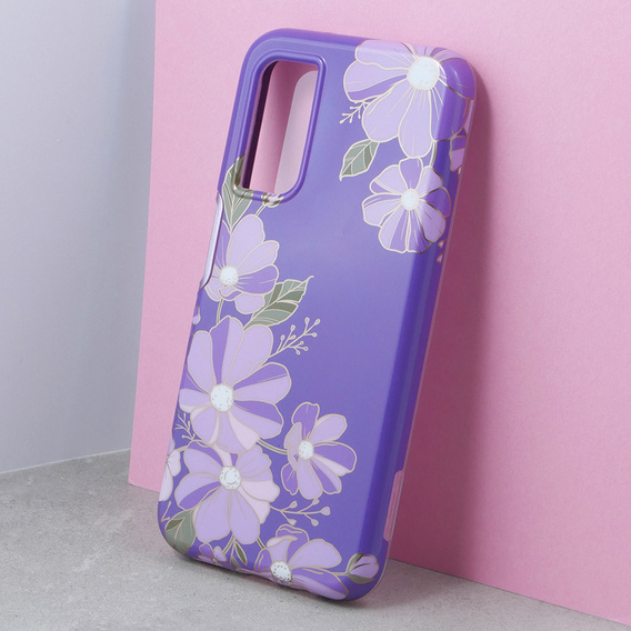 Telefontok a Samsung Galaxy A14 4G/5G, Suritch Full Body Flowers, lila