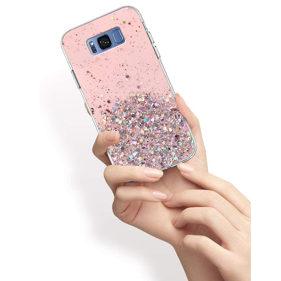 Telefontok a Samsung Galaxy S8, Glittery, rózsaszín