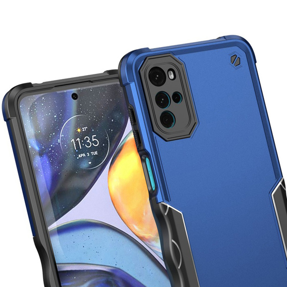 Páncélozott tok a Motorola Moto G22, Dual-Layer, kék