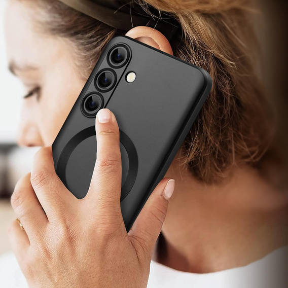 Tok Samsung Galaxy A36, ColorMag, MagSafe-hoz, fekete + 9H edzett üveg