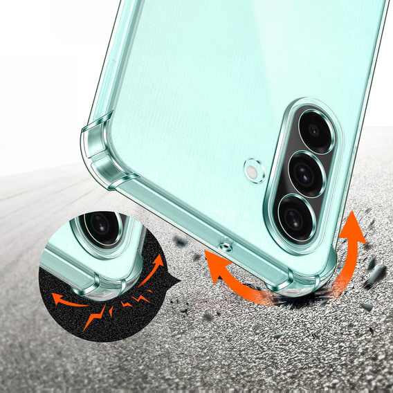 Tok a Samsung Galaxy A26, Erbord Dropproof, átlátszó + Glass