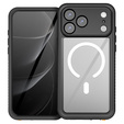Redpepper tok iPhone 17 Pro Max készülékhez, IP68 vízálló, MagSafe-hoz, átlátszó, fekete oldallapokkal