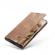 CASEME tok Samsung Galaxy S22 Ultra, Leather Wallet Case, barna