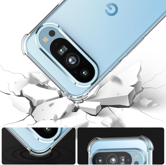 Telefontok a Google Pixel 9 Pro, Dropproof, átlátszó