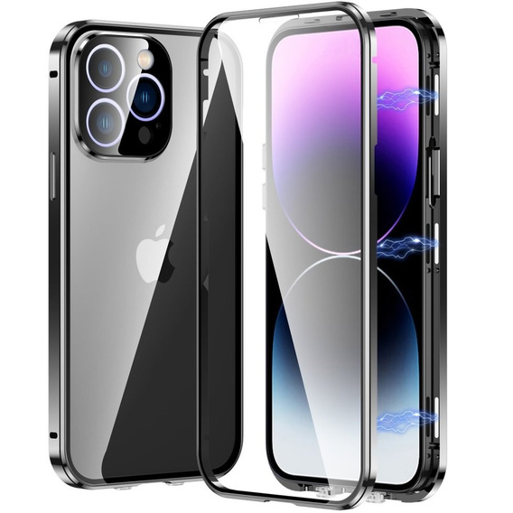 Tok iPhone 13 Pro Max, Magnetic Dual Glass, fekete