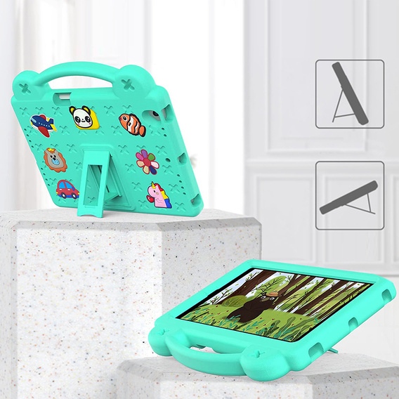 Gyermek tok Lenovo Tab M10 X505F X605F / Tab P10-X705F/L / Huawei T5 10.1, Cute Patterns, állvánnyal, zöld