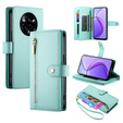 Pattintható tok a Realme 14 Pro+ 5G, Wallet Zipper Pocket, menta