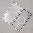 Magnetic Dual Glass MagSafe tok Samsung Galaxy S23, ezüst