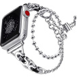 Női karkötő Apple Watch 1/2/3/4/5/6/7/8/9/SE 38/40/41mm, ezüst / fekete