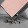 Tok Samsung Galaxy Tab S9 FE+ Plus, Smartcase tolltartóval, rózsaszín rose gold