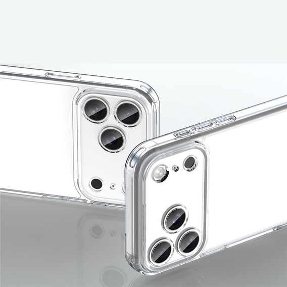 Szilikon tok iPhone 17 Pro Max készülékhez, kemény hátlappal, átlátszó