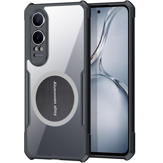 Tok OnePlus Nord CE4 Lite, mágneses lemezzel, átlátszó / fekete