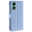 Pattintható tok a Oppo A78 4G, Wallet Zipper Pocket, kék