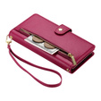 Pattintható tok a iPhone 16, Wallet Zipper Pocket, piros