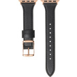 Pasek Skórzany do Apple Watch 1/2/3/4/5/6/7/8/SE/Ultra 42/44/45/49mm, Czarny