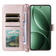 Tok patenttal a Xiaomi Poco F7 Pro-hez, Crossbody Leather Wallet, rózsaszín