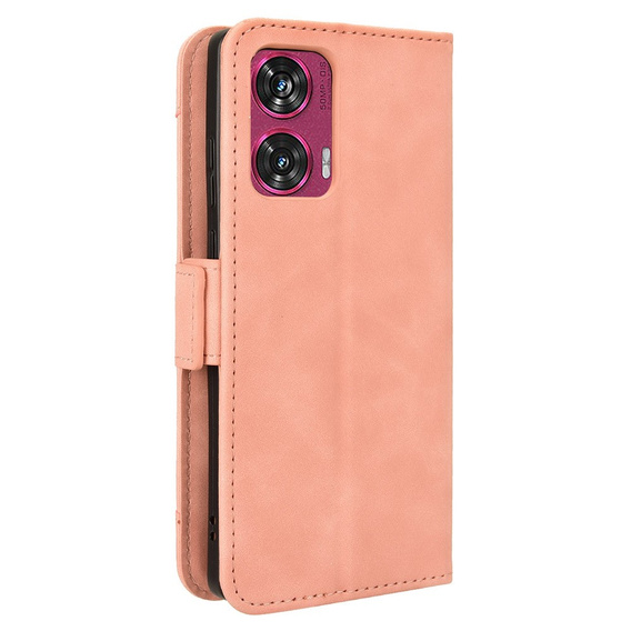 Pattintható tok a Motorola Edge 50 Fusion 5G, Card Slot, rózsaszín