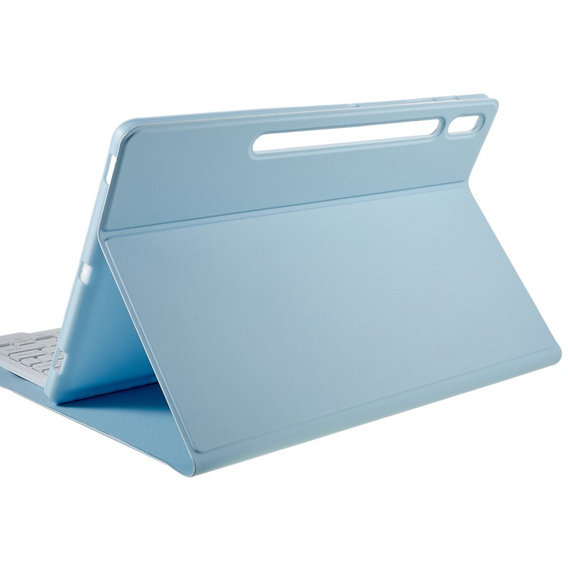 Tok + billentyűzet Galaxy Tab S7+ Plus / S8+ Plus /S7 FE T730 T733, Pen Slot, kék