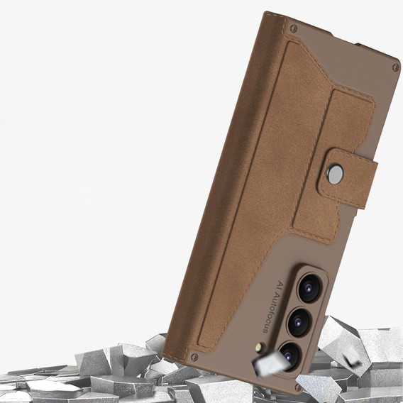 Tárca tok füles barna Samsung Galaxy Z Fold 7 5G számára