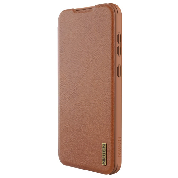NILLKIN flip tok Samsung Galaxy A56, CamShield Qin Pro, bőr, barna