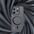 Tok Xiaomi Redmi Note 14 4G-hoz, MagSafe, ERBORD Matt Case, fekete + képernyőüveg