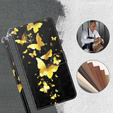 Pattintható tok a Oppo A17, Wallet, Butterflies arany