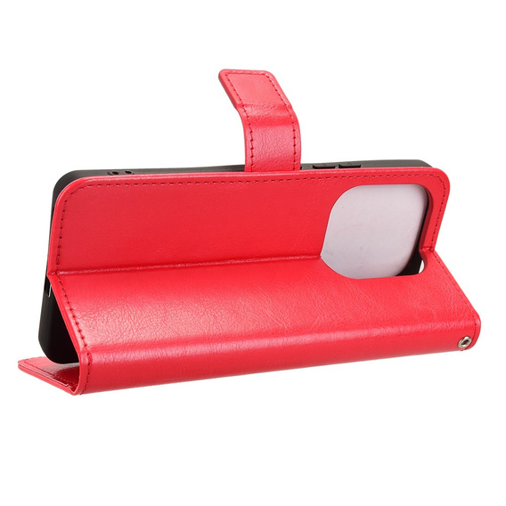 Pattintható tok a Xiaomi Redmi Note 14 4G, Crazy Horse Wallet, piros