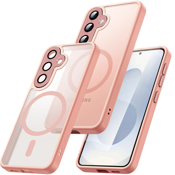 Matt tok iPhone 17 Pro készülékhez, MagSafe-hoz, áttetsző rózsaszínű