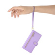 Pattintható tok a Samsung Galaxy S25, Wallet Zipper Pocket, lila