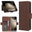 Pattintható tok a Samsung Galaxy Z Fold 5 5G, Card Slot, barna