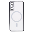 Magnetic Dual Glass MagSafe tok Samsung Galaxy S21+ Plus, ezüst