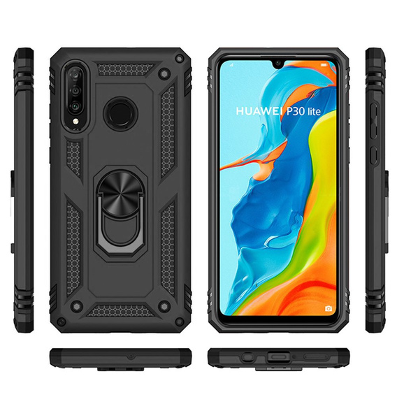 Páncélozott telefontok a Huawei P30 Lite, Nox Case Ring, fekete