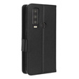 Pattintható tok a Cat S75 5G, Wallet Litchi Magnet, fekete