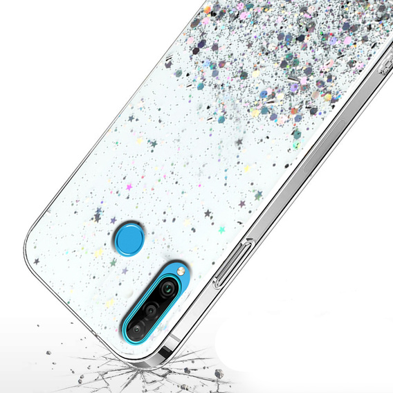 Telefontok a Huawei P30 Lite, Glittery, átlátszó