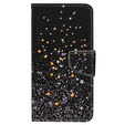 Pattintható tok a Xiaomi Redmi 13C / Poco C65, Wallet, Stars, fekete
