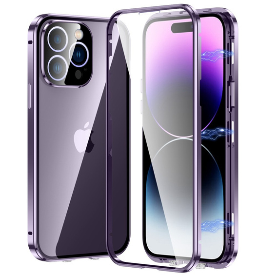 Tok iPhone 14 Pro Max, Magnetic Dual Glass, lila