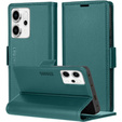Tok Oppo Reno 14, ERBORD Glossy Litchi, pénztárca patenttal, zöld