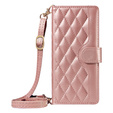 Flap tok Motorola Edge 50 Neo / Motorola ThinkPhone 25, Rhombus Crossbody Leather, rózsaszín rose gold