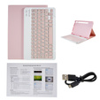 Tok + billentyűzet Samsung Galaxy Tab S7 T870/T875 / S8, Pen Slot, rózsaszín rose gold