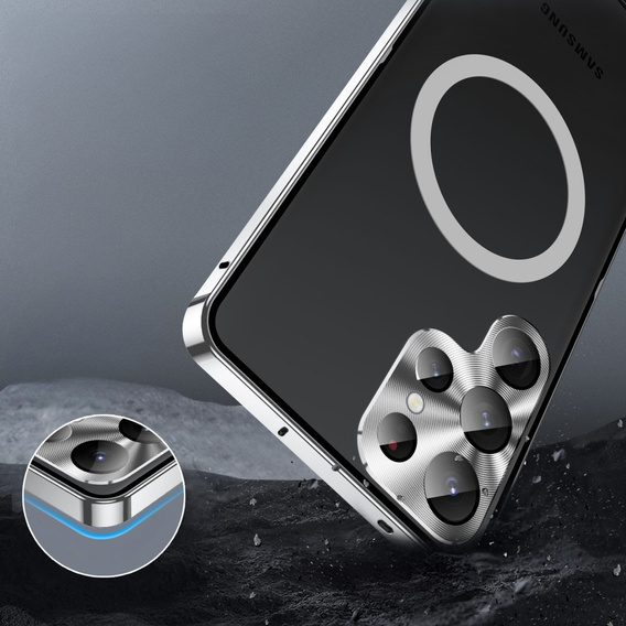 Kameravédő tok Samsung Galaxy S25 Ultra, CamShield MagSafe, ezüst