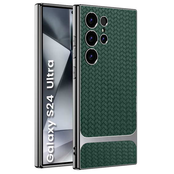 Telefontok a Samsung Galaxy S24 Ultra, GKK Woven Leather, zöld