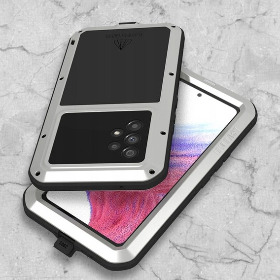 Love Mei Telefontok a Samsung Galaxy A53 5G, armored with glass, ezüst