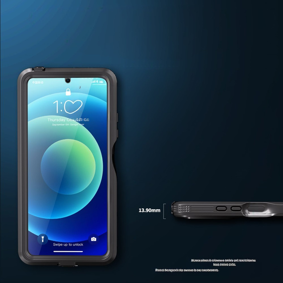 IP68 vízálló tok Xiaomi Redmi Note 13 5G, Redpepper, fekete