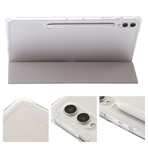 Tok Samsung Galaxy Tab S9 Ultra, Smartcase Hybrid, tolltartó résszel, szürke