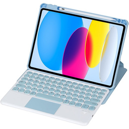 Billentyűzet tok iPad 11" 2025 A16 (11 gen.) / iPad 10.9" 2022 (10 gen.), Rotary 360° Leather, világoskék