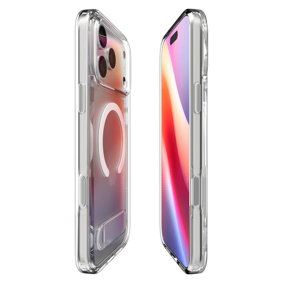 Spigen Ultra Hybrid "S" MagSafe tok iPhone 17 Pro készülékhez, átlátszó / fehér