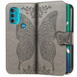 Pattintható tok a Motorola Moto G71 5G, Butterfly, szürke