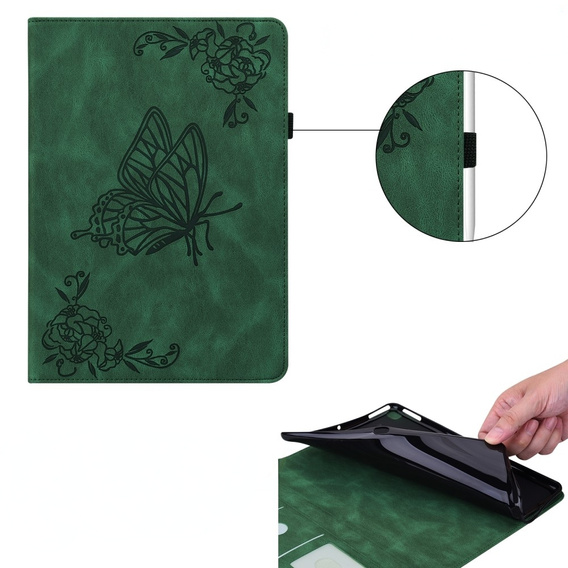Tok Lenovo Tab M9, Butterfly, zöld