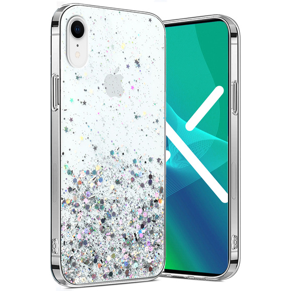 Telefontok a iPhone XR, Glittery, átlátszó