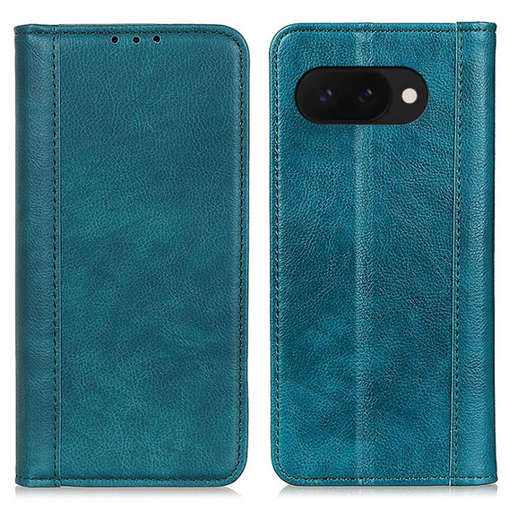 Pattintható tok Google Pixel 9A, Split Leather, zöld